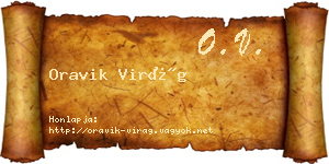 Oravik Virág névjegykártya